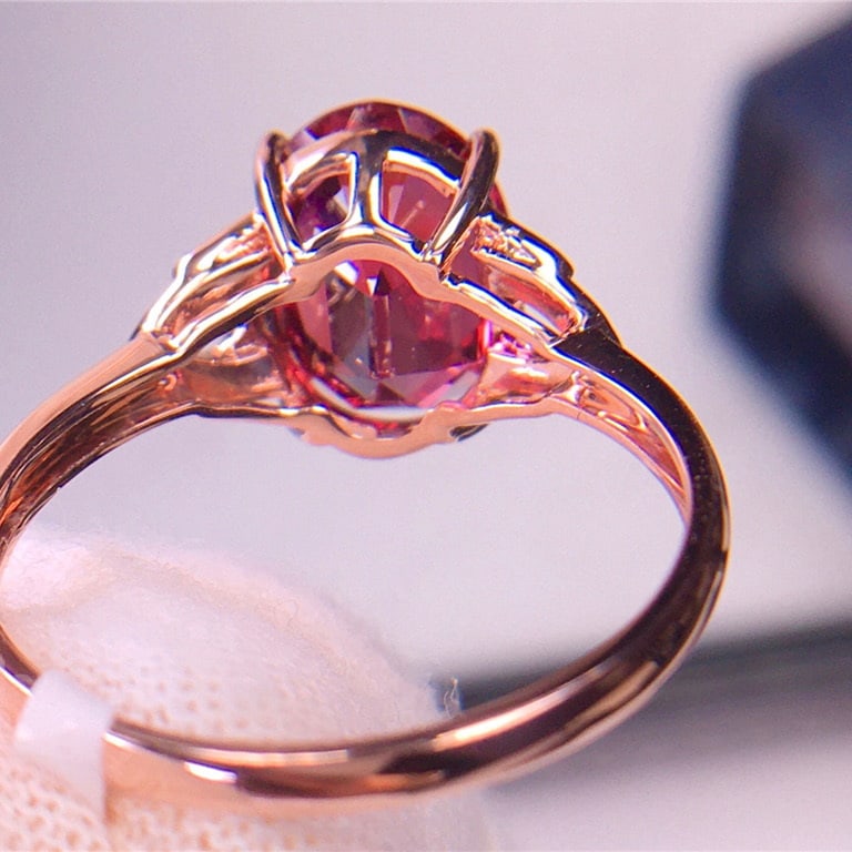 14k Gold 3.2 Ct Natural Tourmaline & Diamond Ring - 6