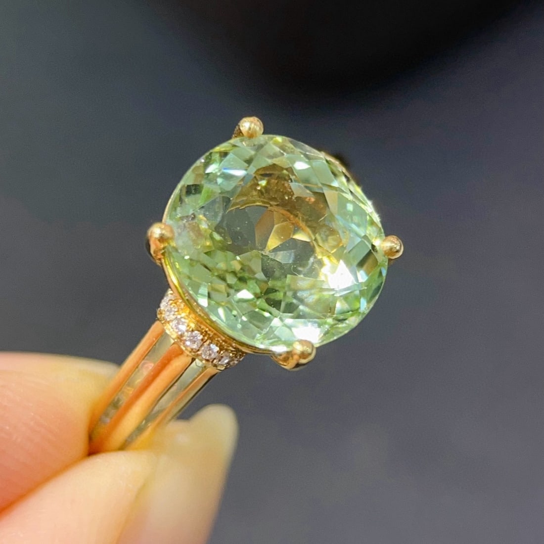 14k Gold 4.45 Ctw Natural Tourmaline & Diamond Ring - 2