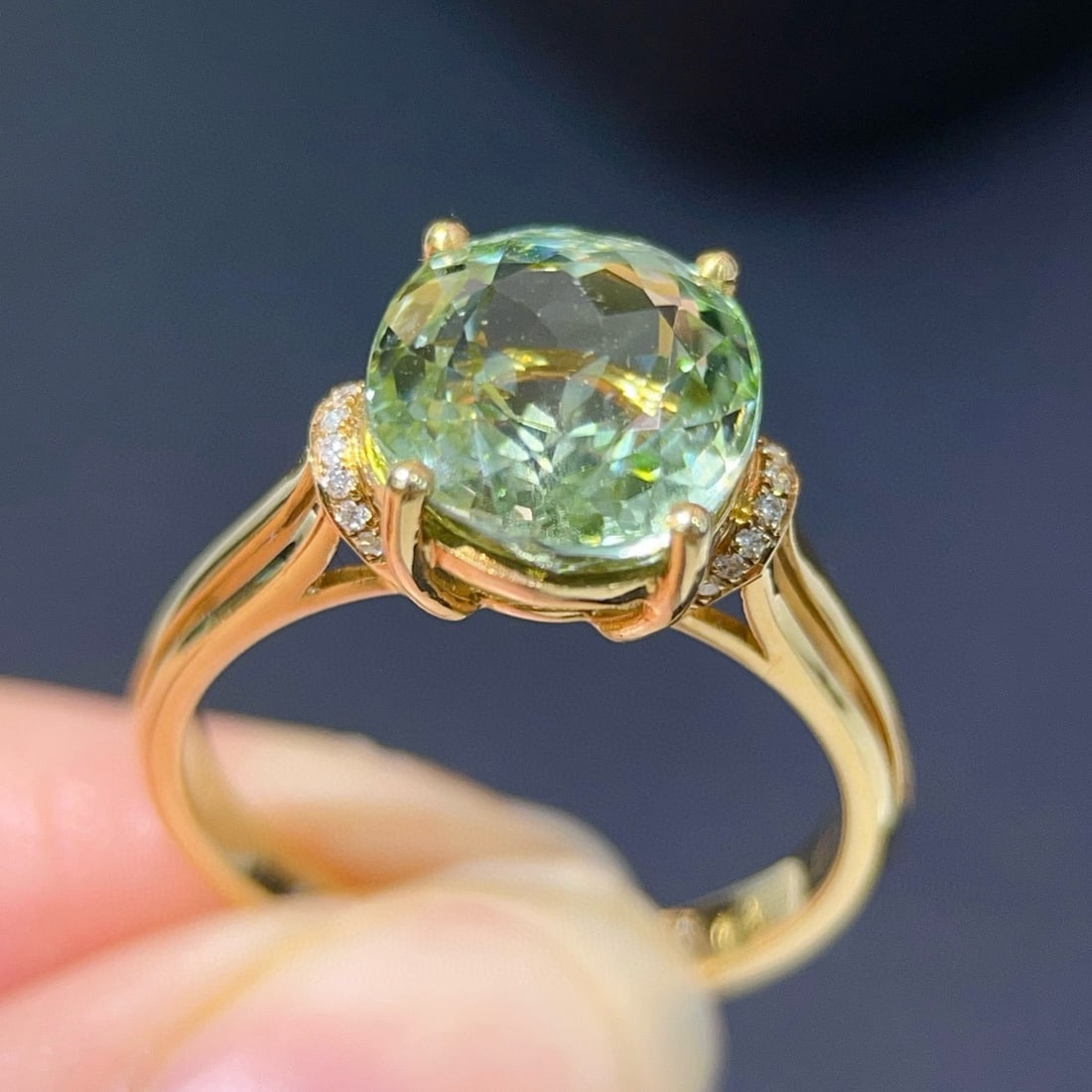 14k Gold 4.45 Ctw Natural Tourmaline & Diamond Ring - 4