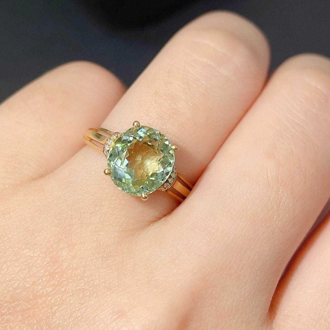 14k Gold 4.45 Ctw Natural Tourmaline & Diamond Ring - 6