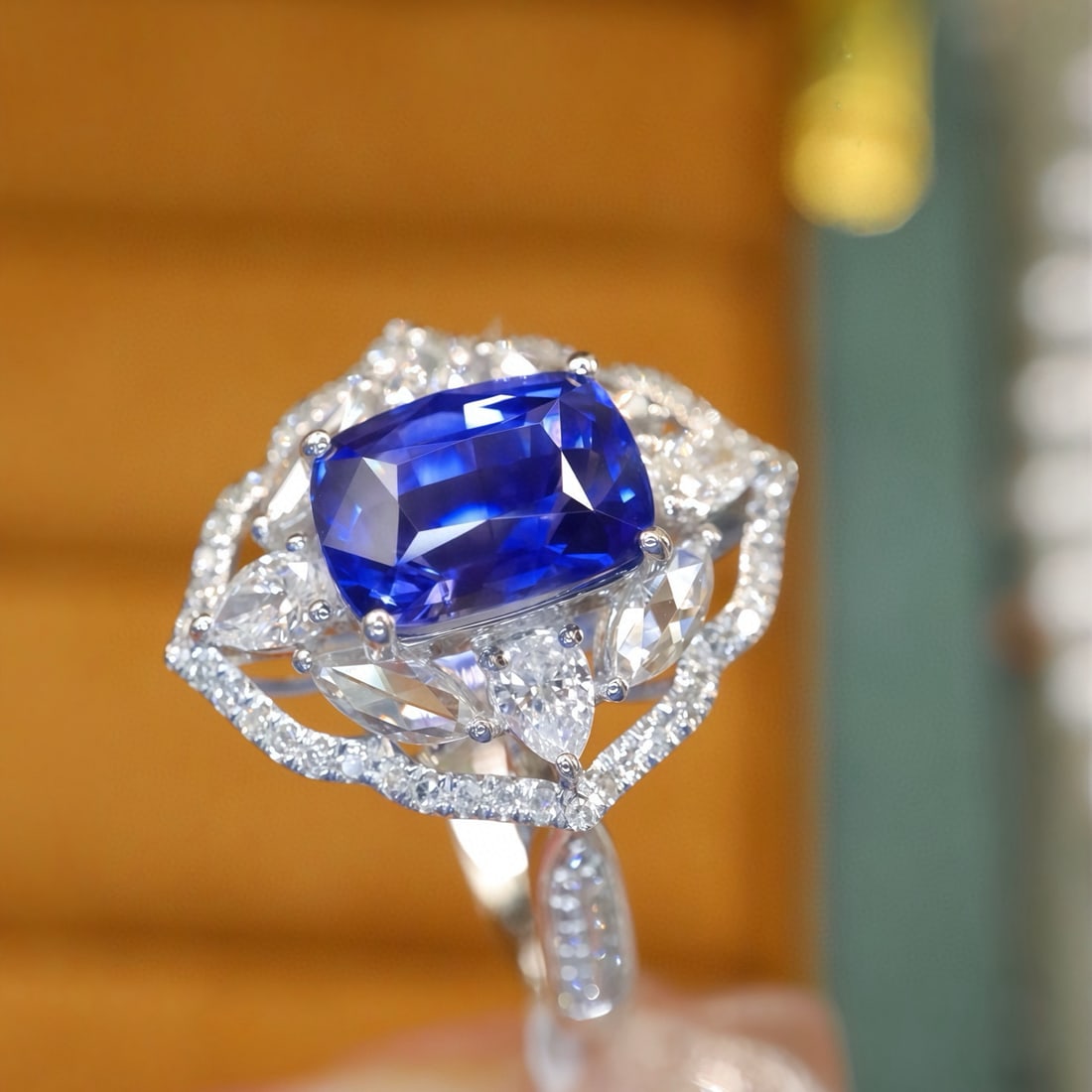 14k Gold 2.75 Ctw Natural Sapphire & Diamond Ring - 2