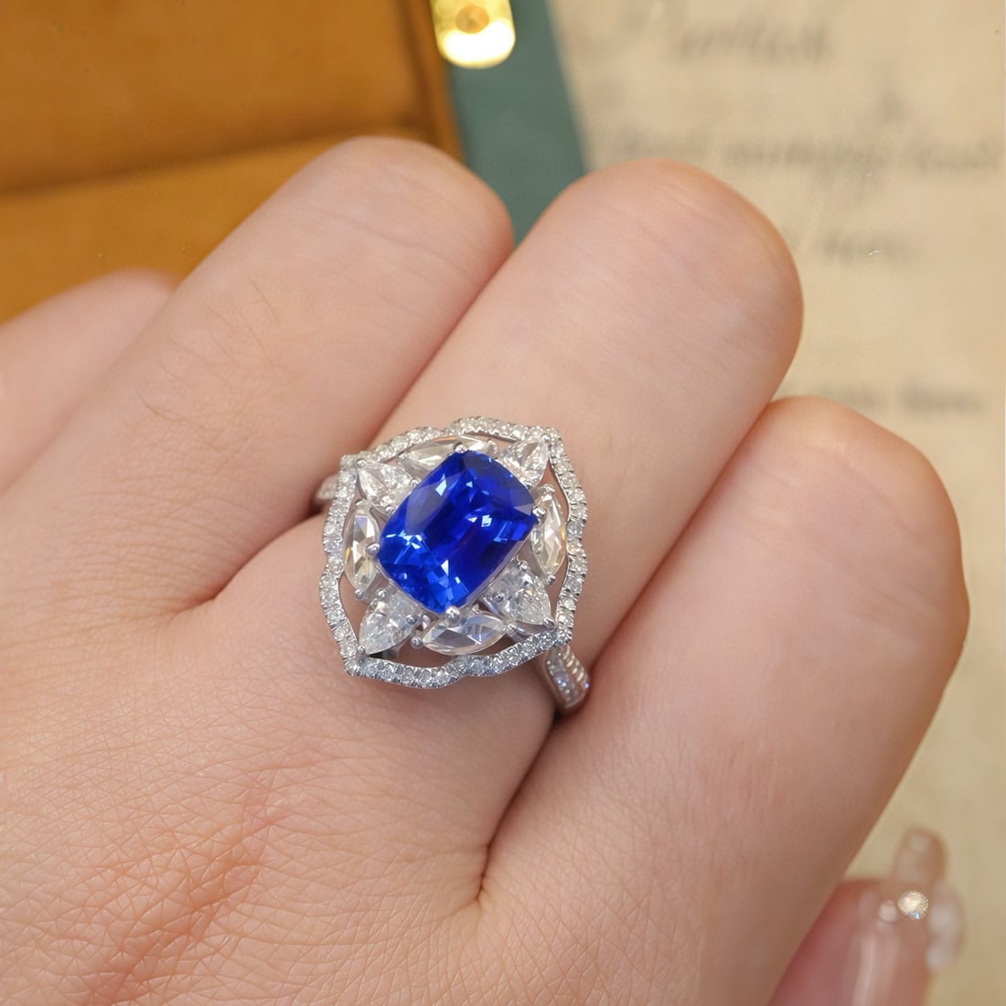 14k Gold 2.75 Ctw Natural Sapphire & Diamond Ring - 5