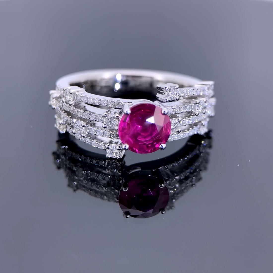 14k Gold 1.73 Ctw Natural Ruby & Diamond Ring - 2