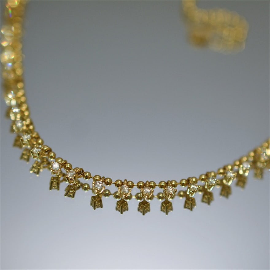 14k Gold 1.00 Ct Natural H Diamond Necklace - 2