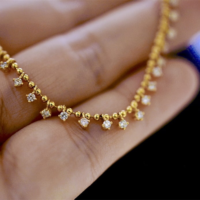 14k Gold 1.00 Ct Natural H Diamond Necklace - 4