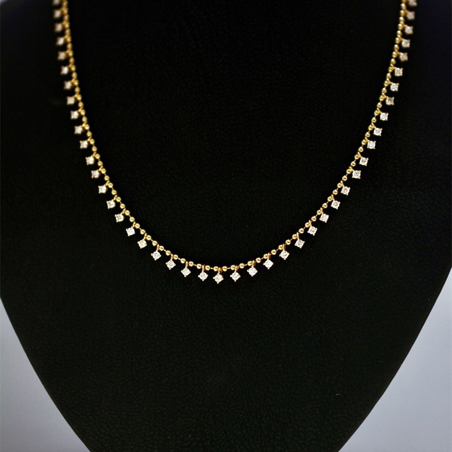 14k Gold 1.00 Ct Natural H Diamond Necklace - 8