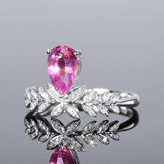 14k Gold 1.31 Ctw Natural Spinel & Diamond Ring - 3