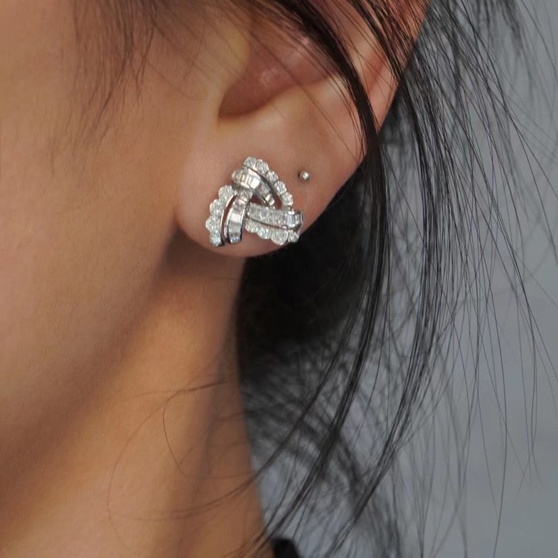 14k Gold 0.58 Ct Natural H Diamond Earrings - 4