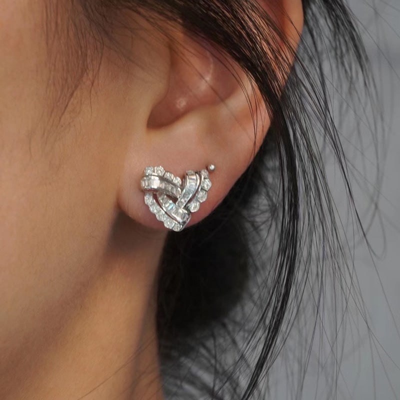 14k Gold 0.58 Ct Natural H Diamond Earrings - 5
