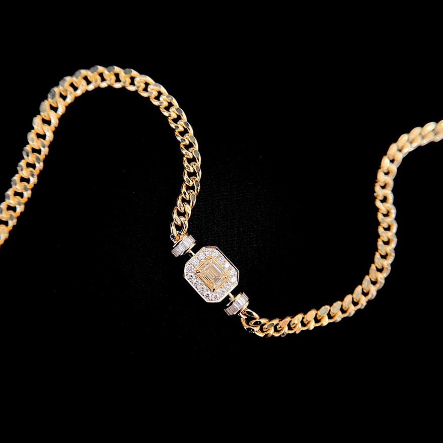 14k Gold 0.52 Ctw Natural Yellow Diamond & Diamond Bracelet - 3