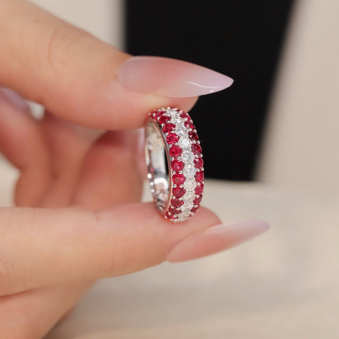 14k Gold 2.74 Ctw Vivid Red Natural Ruby & Diamond Ring - 4