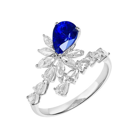14k Gold 1.74 Ctw Natural Sapphire & Diamond Ring - 5
