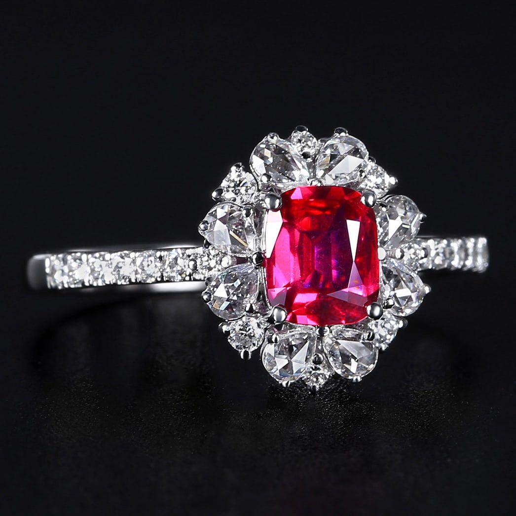 14k Gold 1.11 Ctw Natural Ruby & Diamond Ring - 3