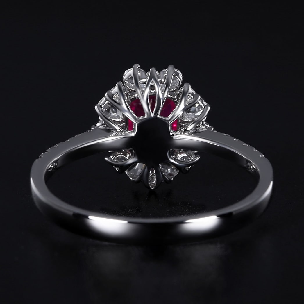 14k Gold 1.11 Ctw Natural Ruby & Diamond Ring - 4