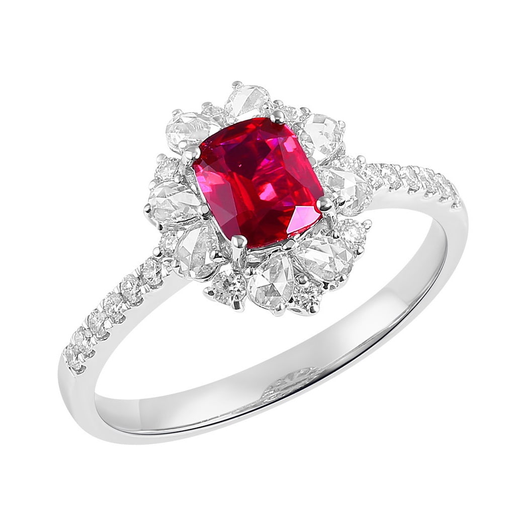14k Gold 1.11 Ctw Natural Ruby & Diamond Ring - 5