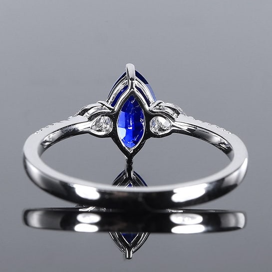 14k Gold 1.26 Ctw Natural Sapphire & Diamond Ring - 5