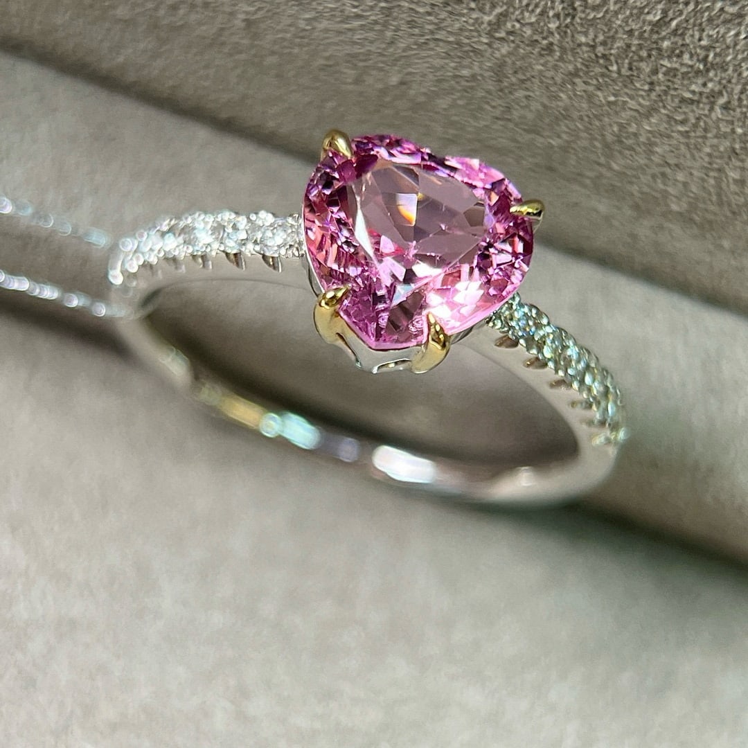 14k Gold 2.01 Ctw Natural Spinel & Diamond Ring - 2