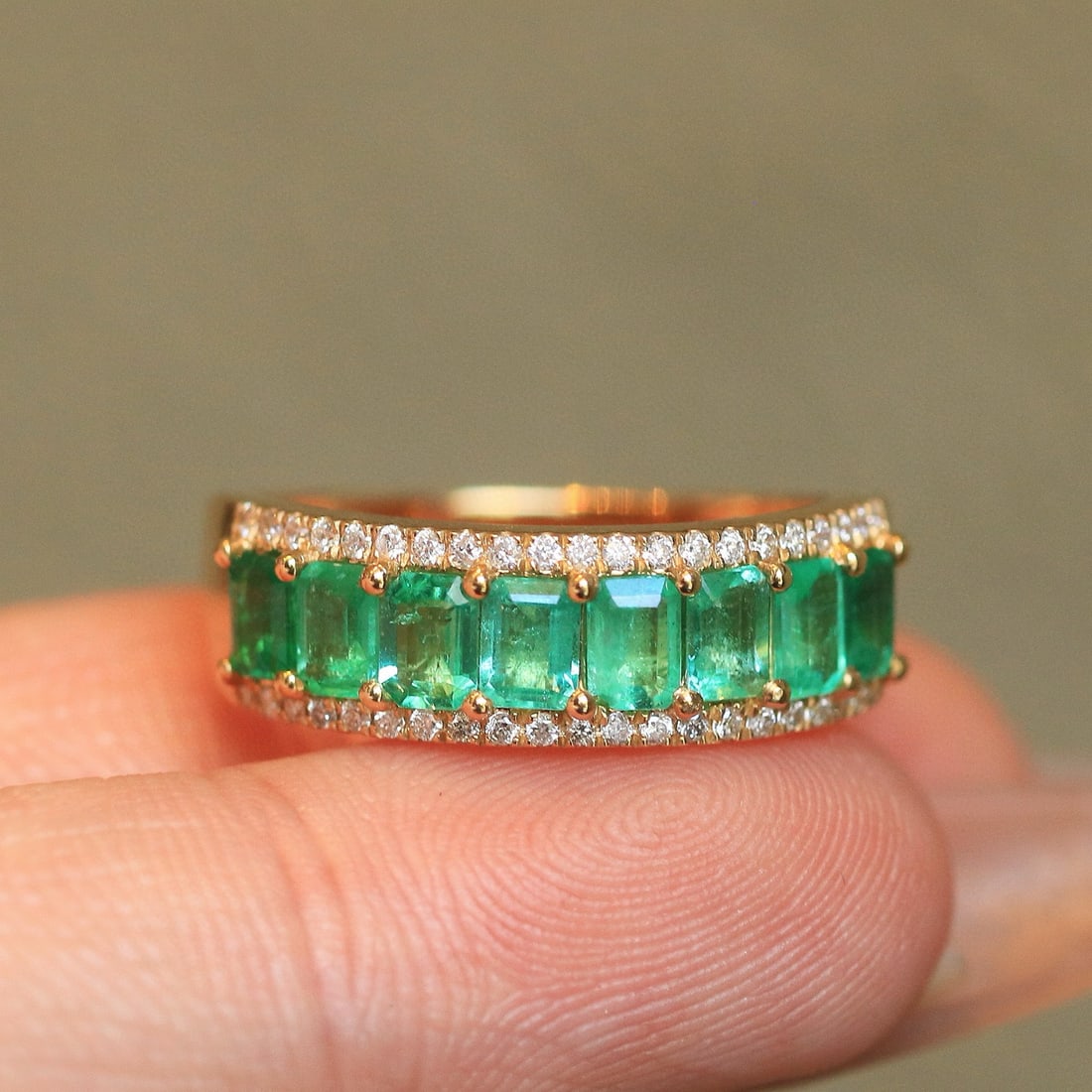 14k Gold 2.04 Ctw Natural Emerald & Diamond Ring - 5