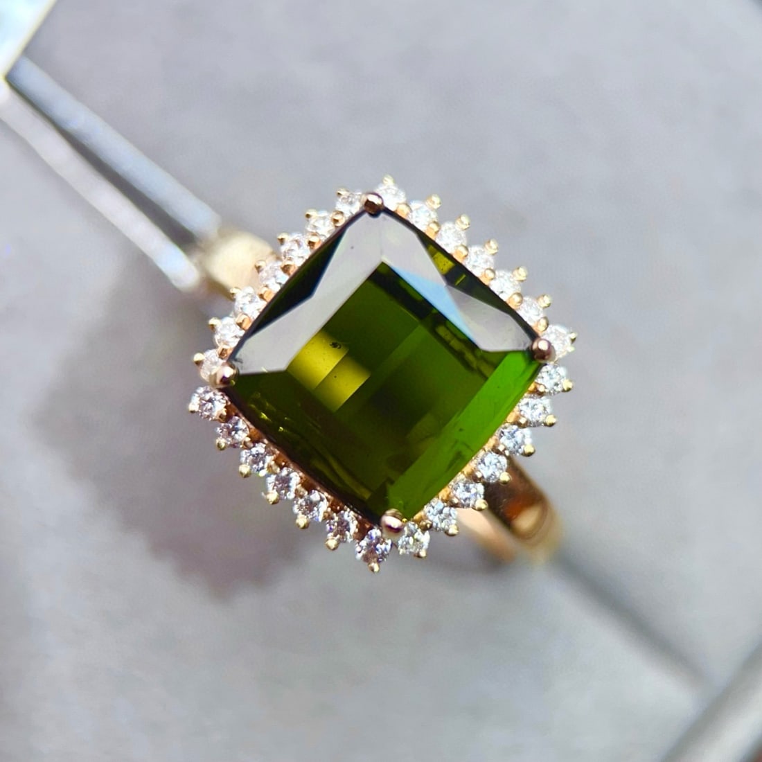14k Gold 4.58 Ctw Natural Tourmaline & Diamond Ring - 3