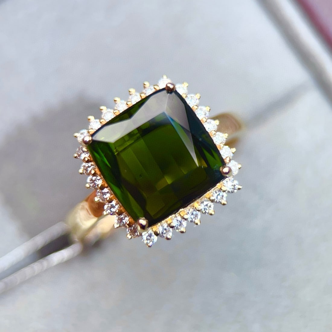 14k Gold 4.58 Ctw Natural Tourmaline & Diamond Ring - 6
