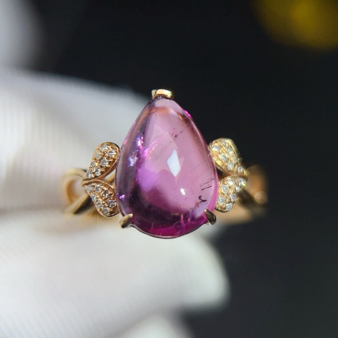 14k Gold 4.35 Ct Natural Tourmaline & Diamond Ring - 2