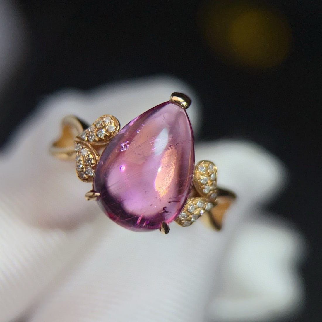 14k Gold 4.35 Ct Natural Tourmaline & Diamond Ring - 3