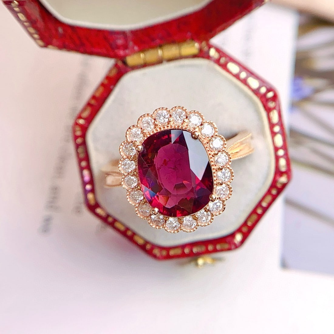 14k Gold 3.00 Ct Natural Tourmaline & Diamond Ring - 4