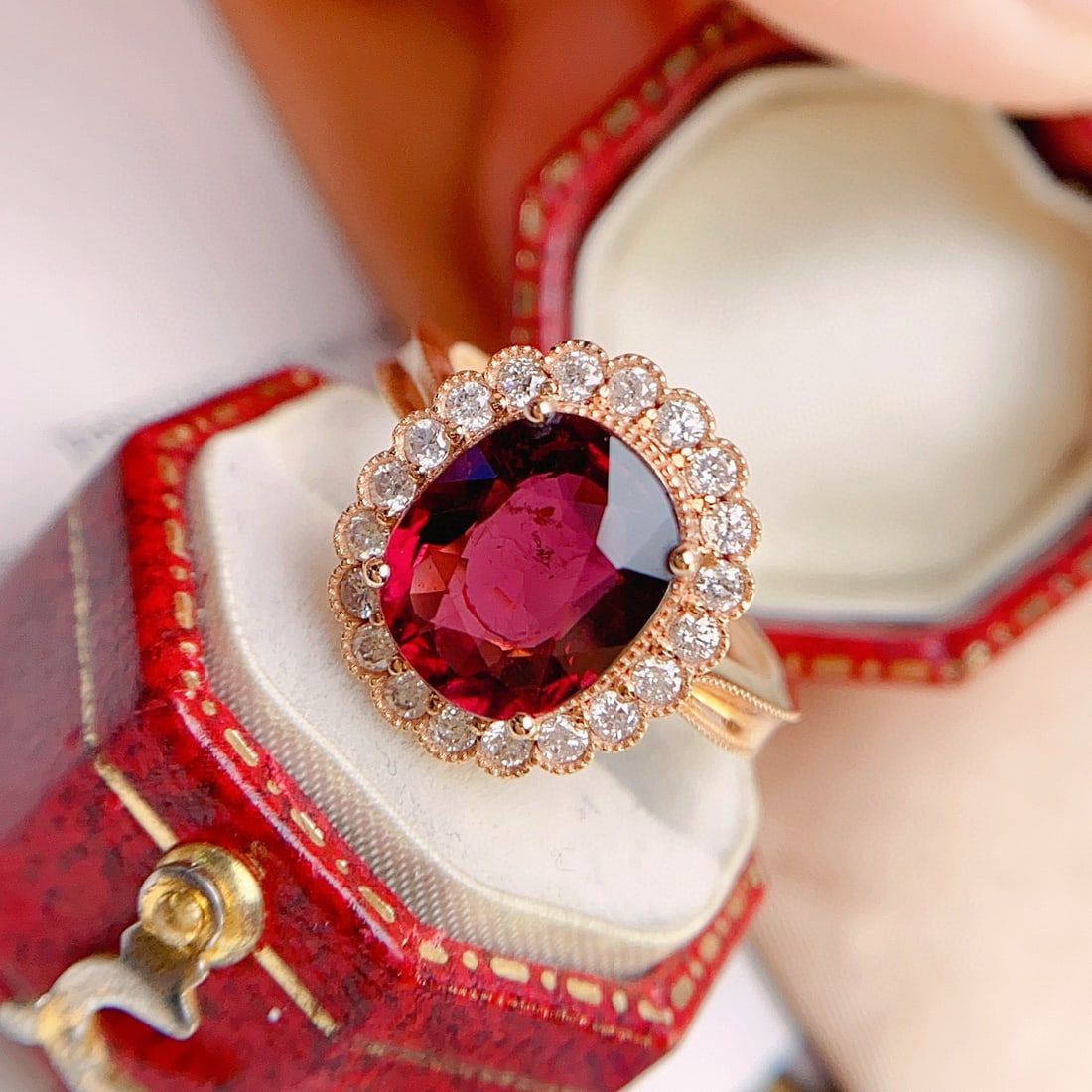 14k Gold 3.00 Ct Natural Tourmaline & Diamond Ring - 5
