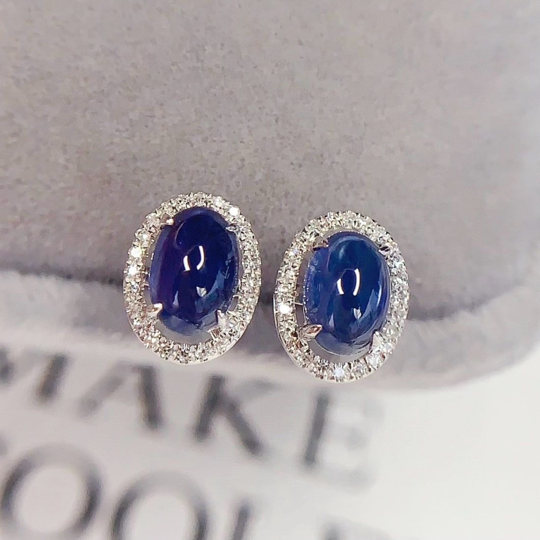 14k Gold 1.5 Ct Natural Sapphire & Diamond Earrings - 2