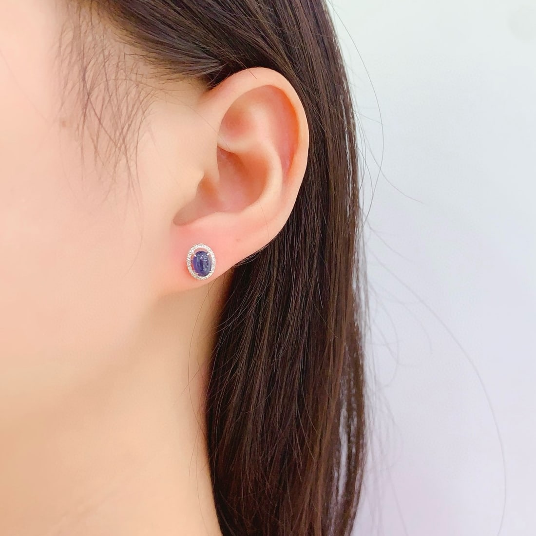 14k Gold 1.5 Ct Natural Sapphire & Diamond Earrings - 6