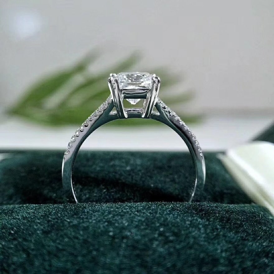Gia Certified 14k Gold 1 Ct Natural I Vvs2 Princess Diamond Ring - 2