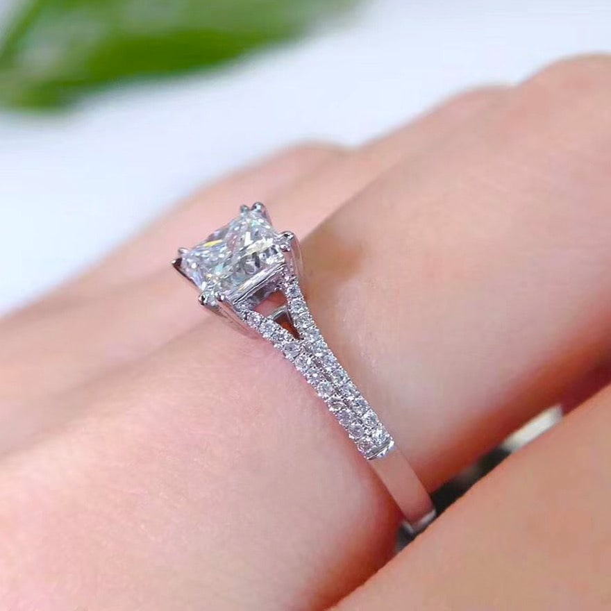 Gia Certified 14k Gold 1 Ct Natural I Vvs2 Princess Diamond Ring - 3