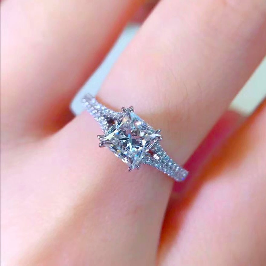Gia Certified 14k Gold 1 Ct Natural I Vvs2 Princess Diamond Ring - 5
