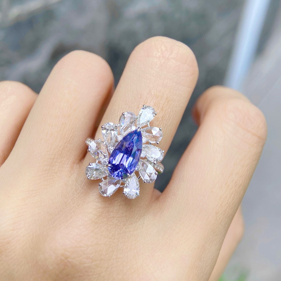 14k Gold 4.46 Ctw Natural Spinel & Lab Grown Diamond Ring - 4