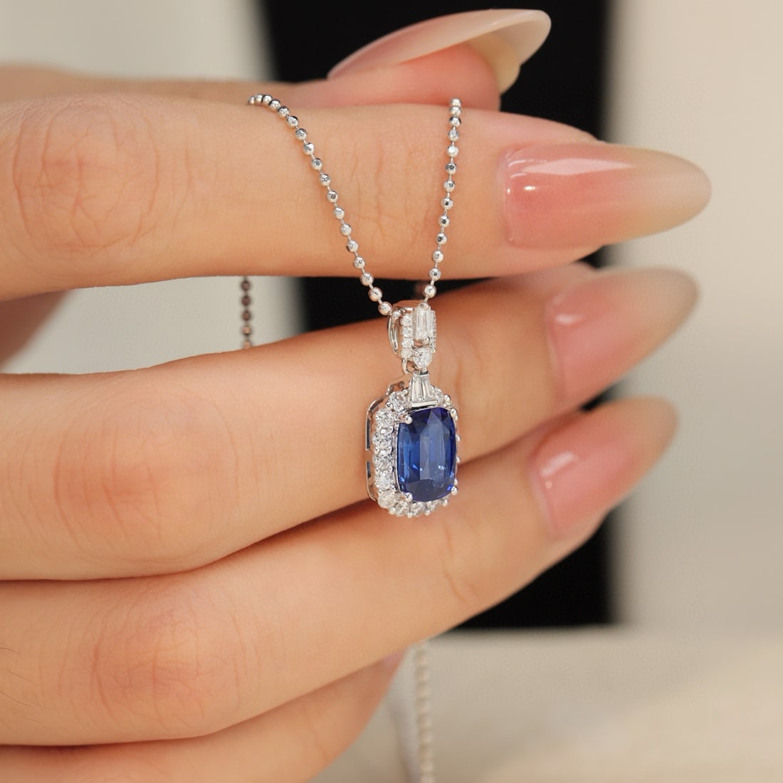 14k Gold 2.52 Ctw Natural Sapphire & Diamond Pendant( Without Chain ) - 6