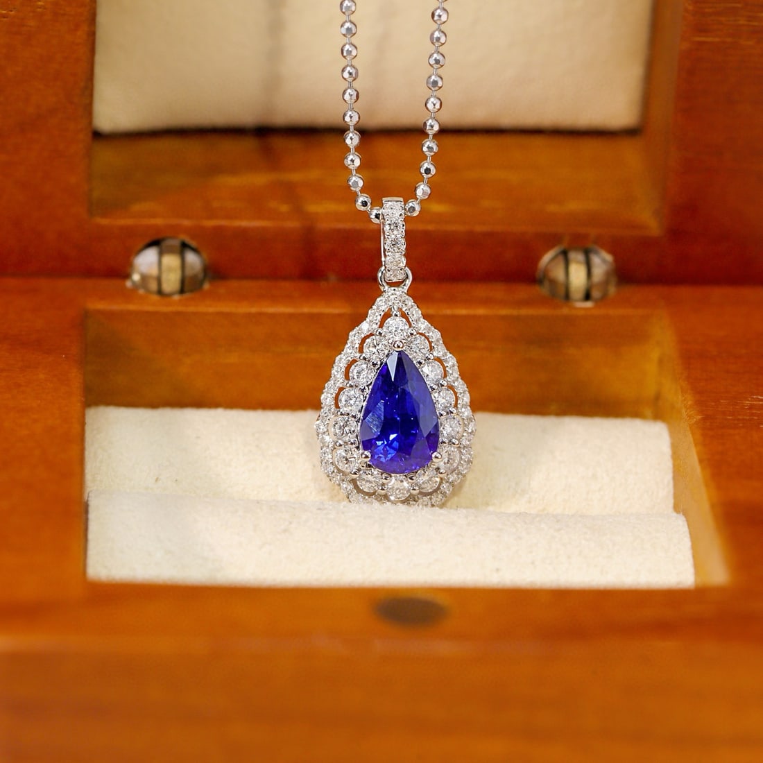 14k Gold 2.23 Ctw Natural Sapphire & Diamond Pendant( Without Chain ) - 6
