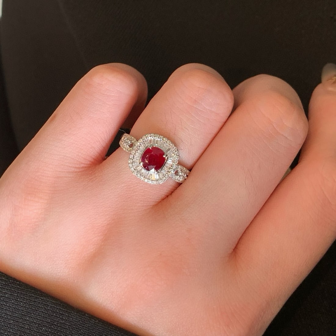 14k Gold 1.53 Ctw Natural Ruby & Diamond Ring - 7