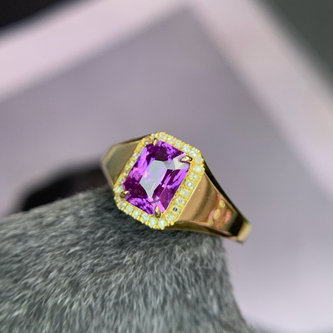 14k Gold 1.55 Ct Natural Sapphire & Diamond Ring - 2