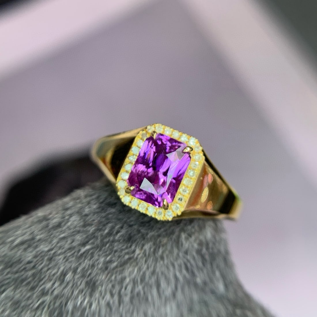 14k Gold 1.55 Ct Natural Sapphire & Diamond Ring - 3