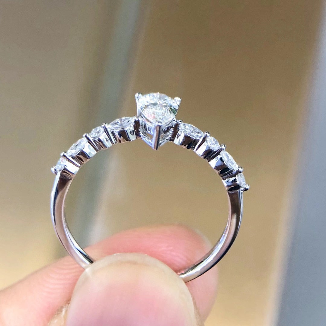 14k Gold 0.51 Ctw Natural H Diamond Ring - 2