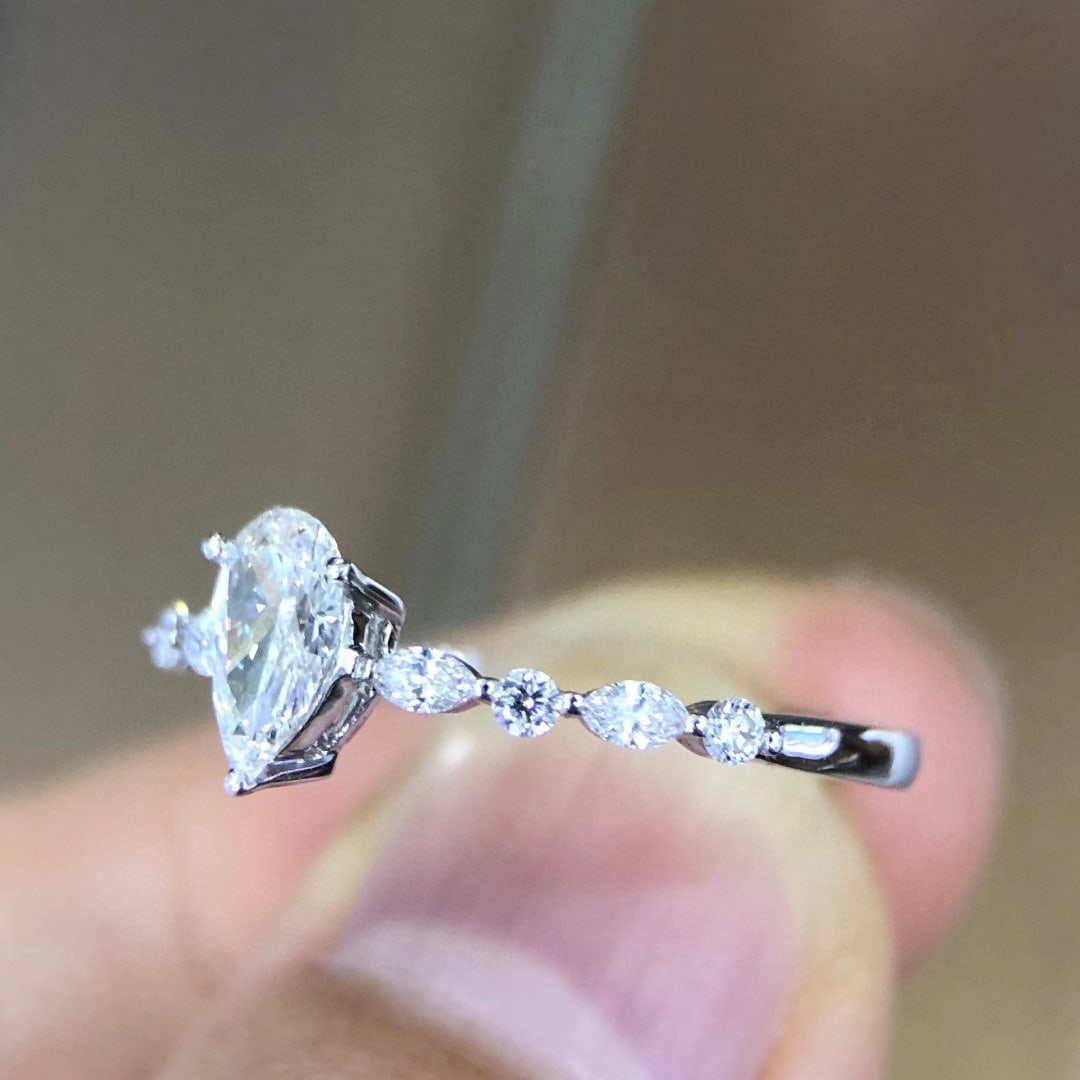 14k Gold 0.51 Ctw Natural H Diamond Ring - 3