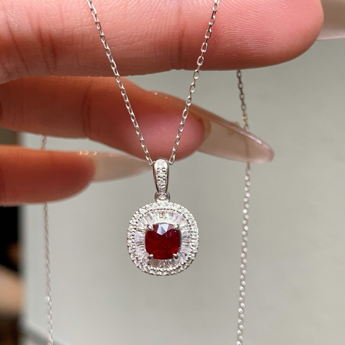 14k Gold 1.33 Ctw Natural Ruby & Diamond Pendant( Without Chain ) - 3