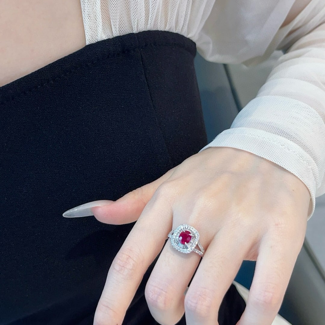 14k Gold 1.05 Ct Natural Ruby & Diamond Ring - 5