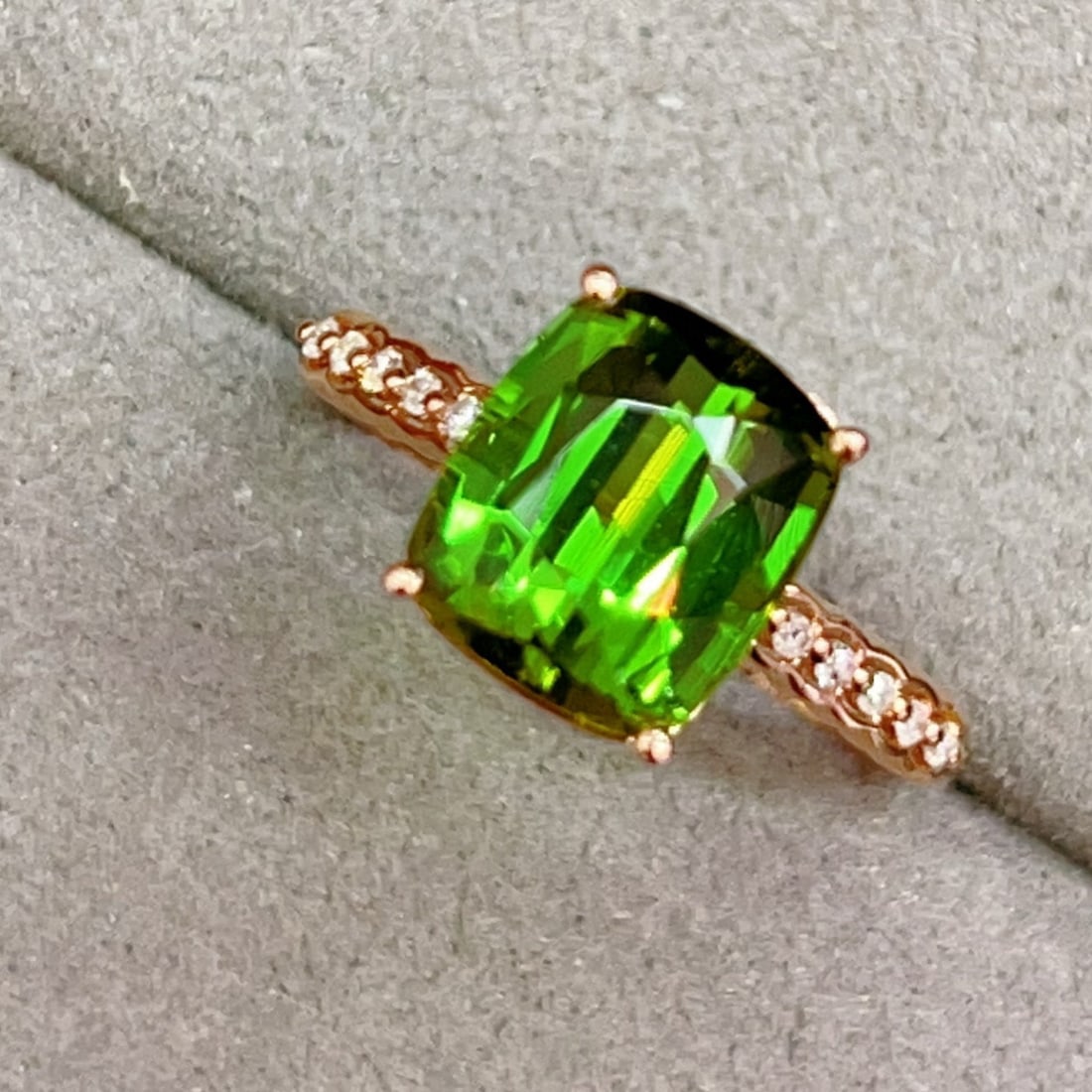 14k Gold 3.15 Ctw Natural Tourmaline & Diamond Ring - 5