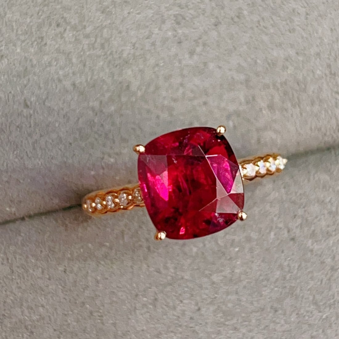14k Gold 3.35 Ctw Natural Tourmaline & Diamond Ring - 2