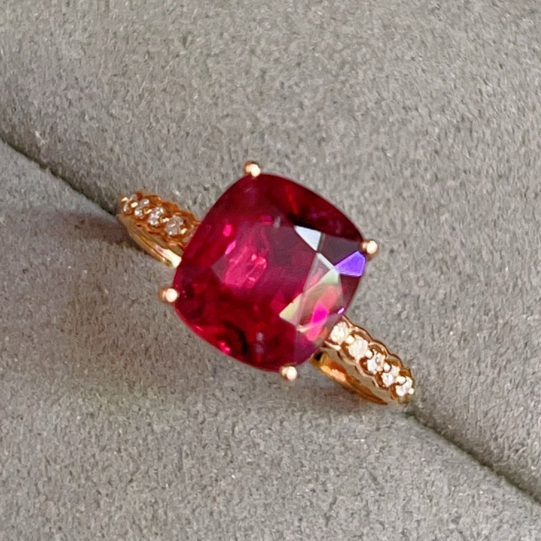14k Gold 3.35 Ctw Natural Tourmaline & Diamond Ring - 4