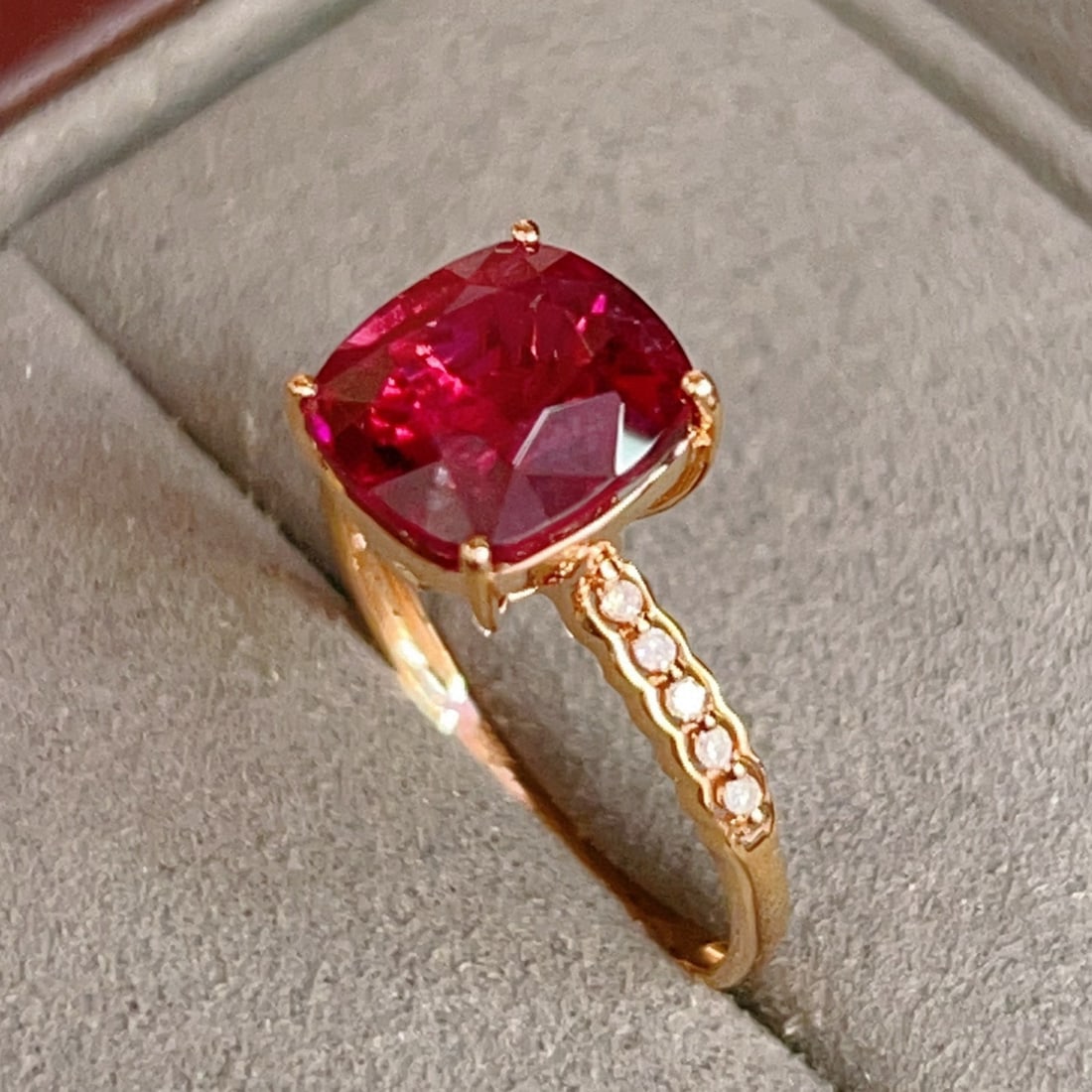 14k Gold 3.35 Ctw Natural Tourmaline & Diamond Ring - 5