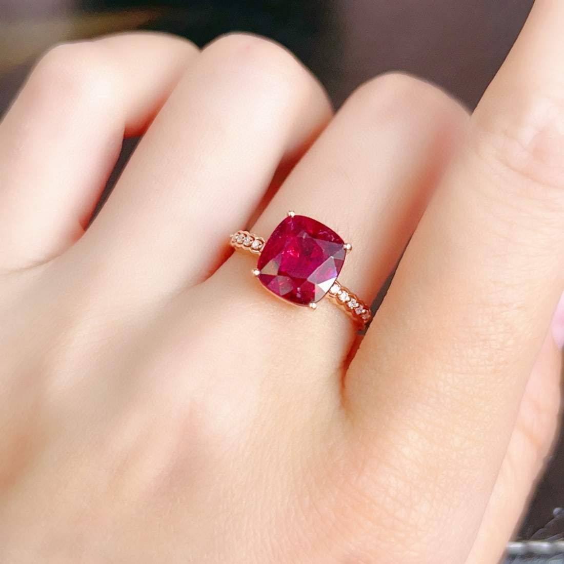 14k Gold 3.35 Ctw Natural Tourmaline & Diamond Ring - 6