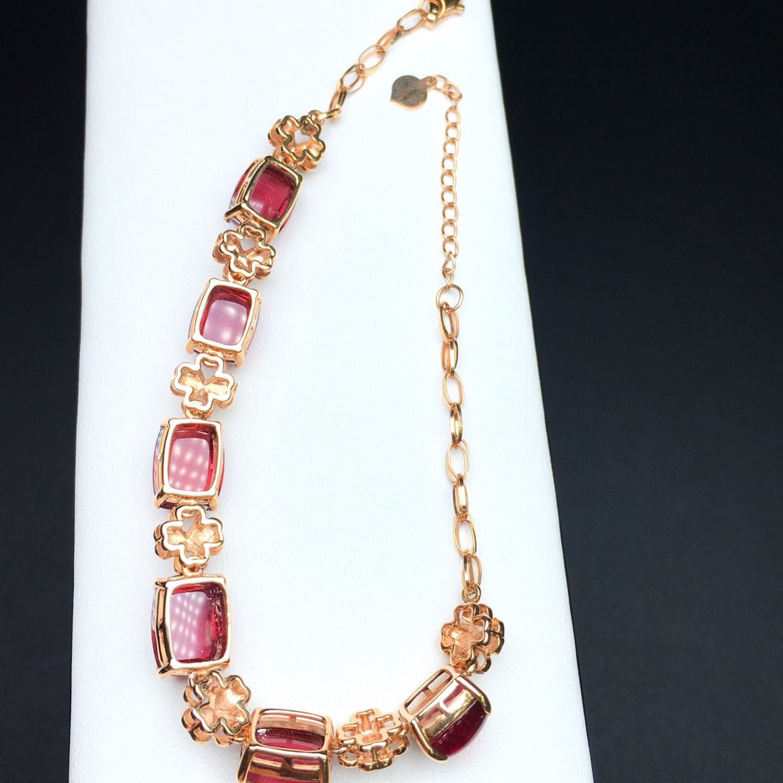 14k Gold 18.9 Ct Natural Tourmaline & Diamond Bracelet - 5