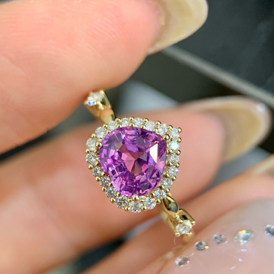 14k Gold 1.39 Ctw Natural Sapphire & Diamond Ring - 4